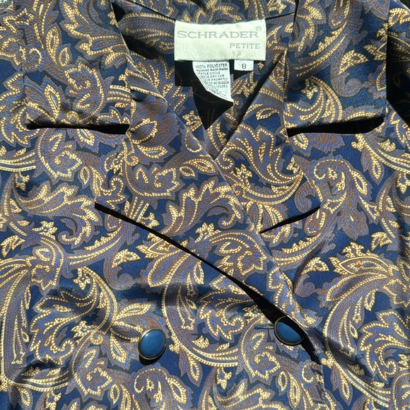 SCHRADER | WOMEN’S VINTAGE BLUE 70’S DRESS | LONG SLEEVE | SIZE 8 | PETITE - Picture 8 of 14